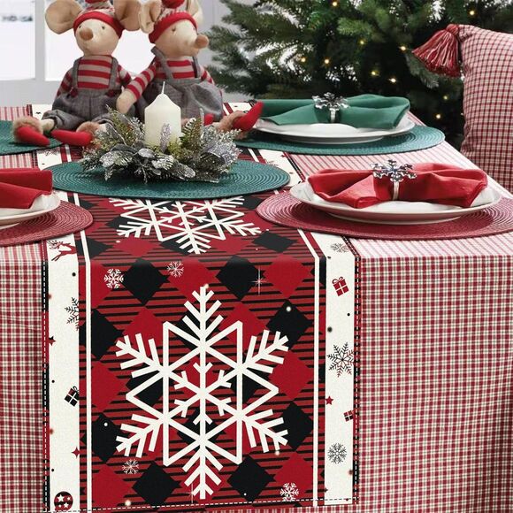 Christmas Table Runner 72 Inches Long Buffalo Plaid - Picture 5 of 6